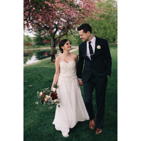 BHLDN Jenny Yoo Marianna Marabella Wedding Gown Size 12 NEW - Picture 14 of 16